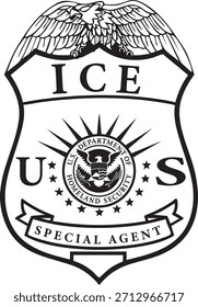 ILUSTRACIÓN VECTORIAL de la Insignia de Agente Especial del ICE 