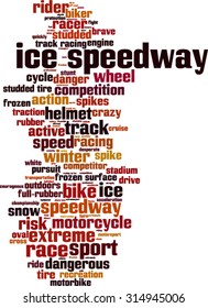 Ice speedway word cloud concept. Vector illustration