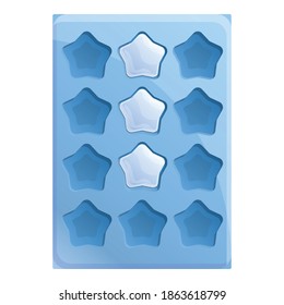 Ice star tray icon. Cartoon of ice star tray vector icon for web design isolated on white background