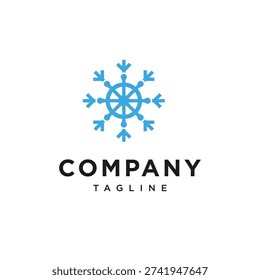 Ice Steering Wheel Ship Logo Icon Vector