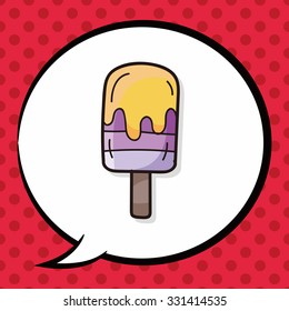 ice stick doodle, speech bubble