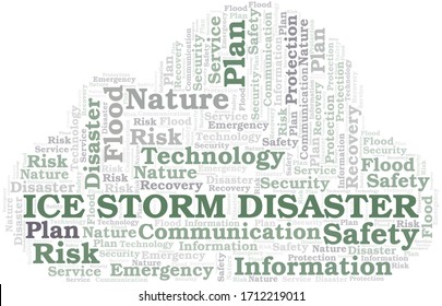 Ice Storm Disaster typography vector word cloud.