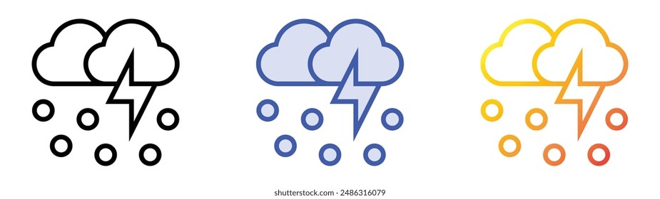 ice storm icon. Linear, Blue Fill and Gradient Style Design Isolated On White Background