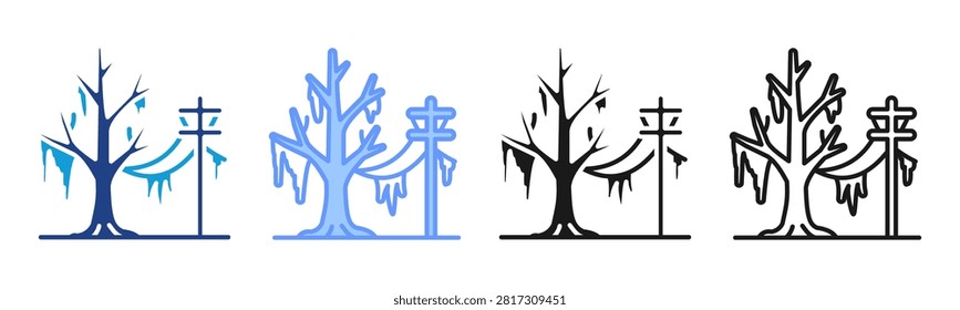 Ice Storm icon set multiple style collection