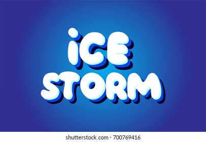 ice storm text 3d blue letters logo postcard banner concept vector creative company icon design template modern white