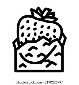vector de icono de línea de fresas de hielo. señal de fresas heladas. símbolo de contorno aislado ilustración negra