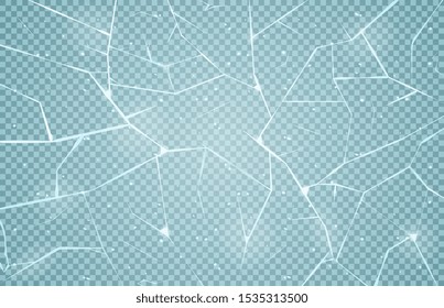 Ice surface texture. Isolated on transparent background. Vector illustration.