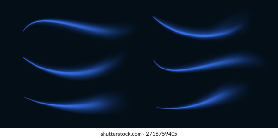Ice swirl elements. Frost, glacier aesthetics, smooth spiral motion with shimmer and frozen texture. Arctic coldness, clarity and luminance enhance, glittering vector illustration for seasonal design