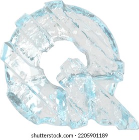 Símbolo de hielo con correas gruesas diagonales. letra q