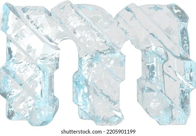 Ice symbol with diagonal thick straps. letter m
