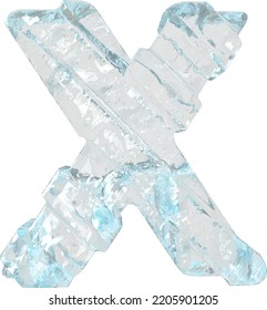 Símbolo de hielo con correas gruesas diagonales. letra x