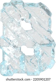 Símbolo de hielo con correas gruesas diagonales. letra b