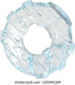 Ice symbol with diagonal thick straps. letter o