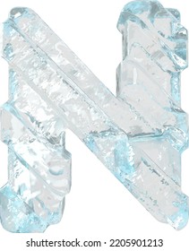 Ice symbol with diagonal thick straps. letter n