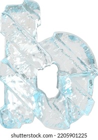Ice symbol with diagonal thick straps. letter b