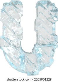 Símbolo de hielo con correas gruesas diagonales. carta u