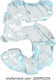 Símbolo de hielo con correas gruesas diagonales. número 5