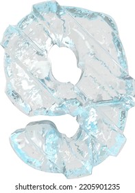 Ice symbol with diagonal thick straps. number 9