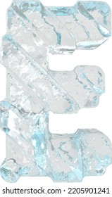 Ice symbol with diagonal thick straps. letter e