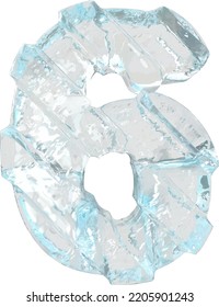 Símbolo de hielo con correas gruesas diagonales. número 6