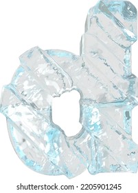 Ice symbol with diagonal thick straps. letter d
