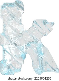 Símbolo de hielo con correas gruesas diagonales. letra k