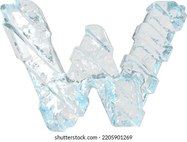 Ice symbol with diagonal thick straps. letter w