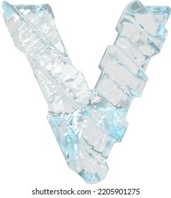 Ice symbol with diagonal thick straps. letter v