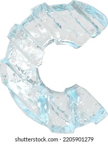 Ice symbol with diagonal thick straps. letter c