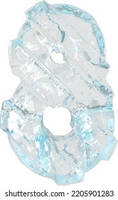 Ice symbol with diagonal thick straps. number 8