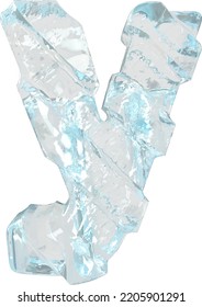 Ice symbol with diagonal thick straps. letter y