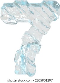 Símbolo de hielo con correas gruesas diagonales. número 7
