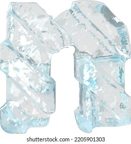 Ice symbol with diagonal thick straps. letter n