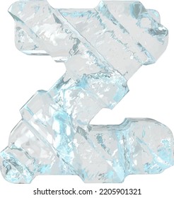 Símbolo de hielo con correas gruesas diagonales. letra z