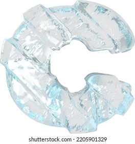 Símbolo de hielo con correas gruesas diagonales. letra c