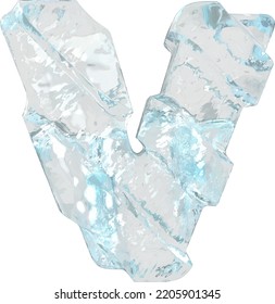 Símbolo de hielo con correas gruesas diagonales. letra v