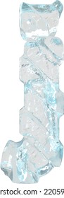 Eissymbol mit dicken Diagonalriemen. Buchstabe j
