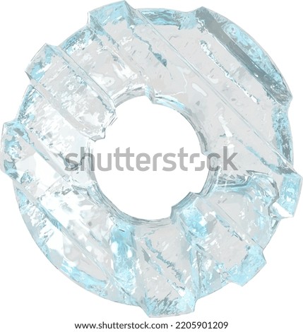 Ice symbol with diagonal thick straps. letter o
