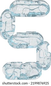 Ice symbol in the form of a digital font. letter s