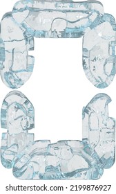 Símbolo de hielo en forma de fuente digital. número 0