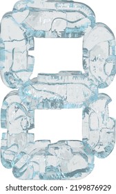 Ice symbol in the form of a digital font. letter b