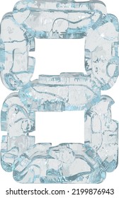 Símbolo de hielo en forma de fuente digital. número 8