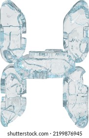Ice symbol in the form of a digital font. letter h