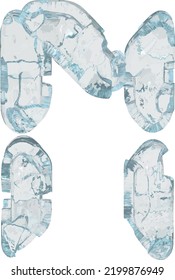 Ice symbol in the form of a digital font. letter n