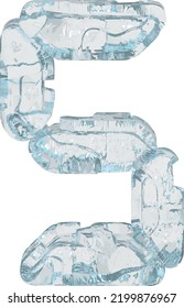 Ice symbol in the form of a digital font. number 5