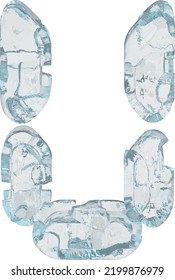 Ice symbol in the form of a digital font. letter u