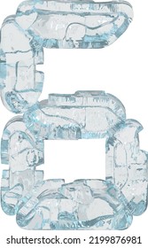 Ice symbol in the form of a digital font. number 6
