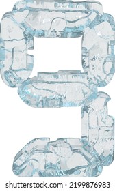 Símbolo de hielo en forma de fuente digital. número 9