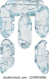 Ice symbol in the form of a digital font. letter m