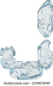Ice symbol in the form of a digital font. letter j